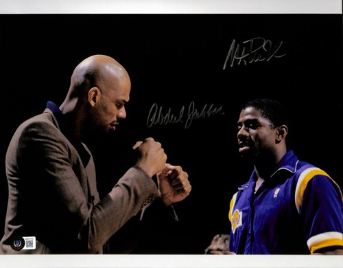 Magic Johnson & Kareem Abdul-Jabbar Signed Lakers Photo 11x14 Beckett LOA