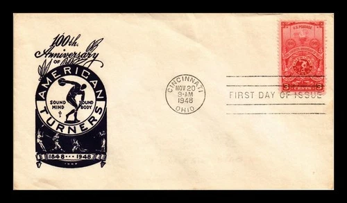 DR JIM STAMPS US AMERICAN TURNERS SOCIETY FDC SCOTT 979 IOOR CACHET COVER