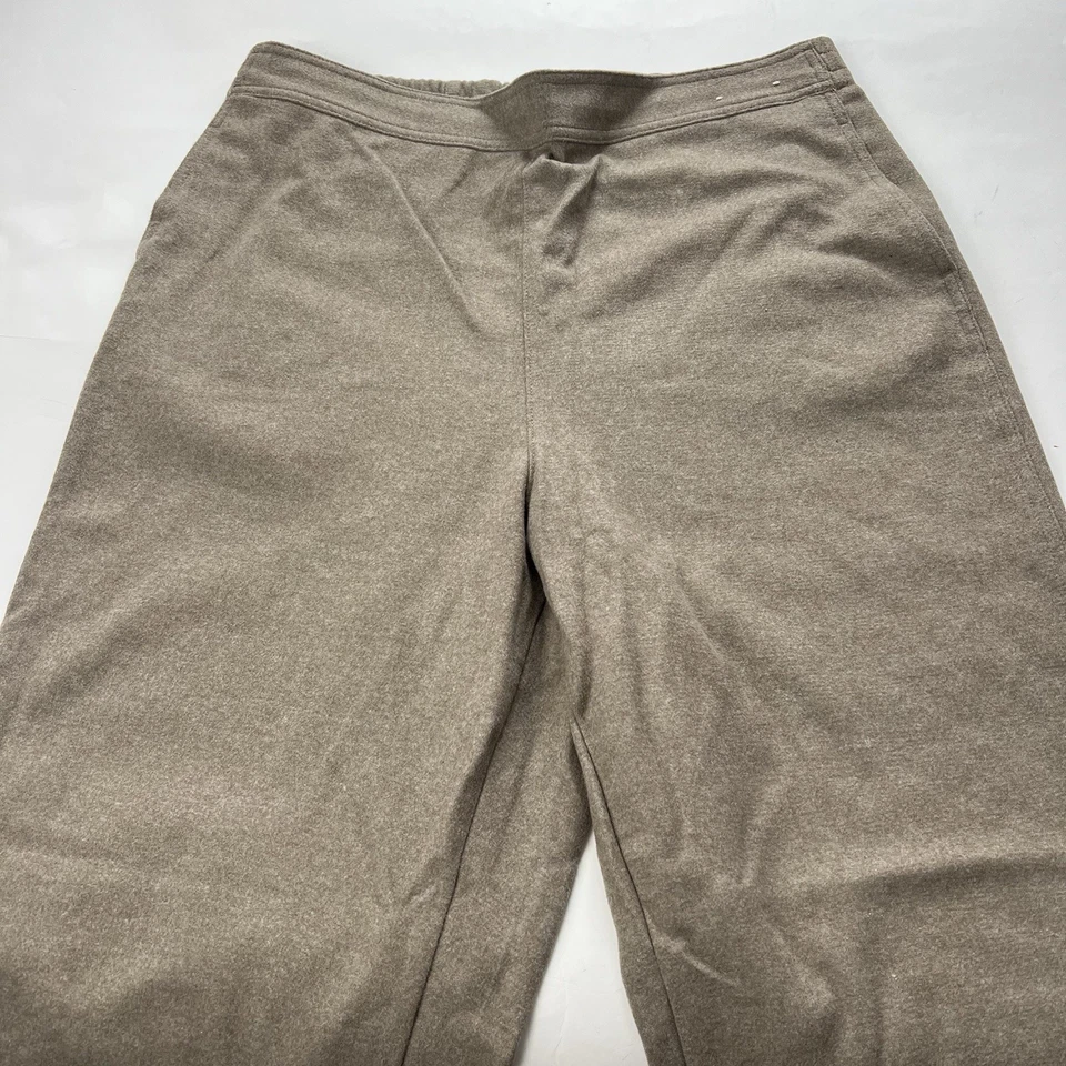 Uniqlo Wide Leg Fleece Trousers Sweatpants Beige Elastic Waist 34-35in Size XXL - Image 4 of 4