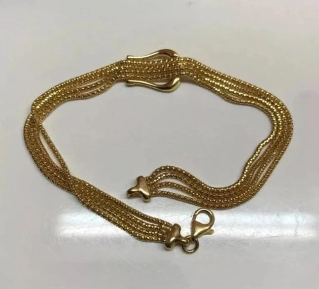 Famoso 1AR UNOAERRE 750 18k Italia Oro 4 Cadenas Cinturón Hebilla Brazalete Italia Foto 3 de 4