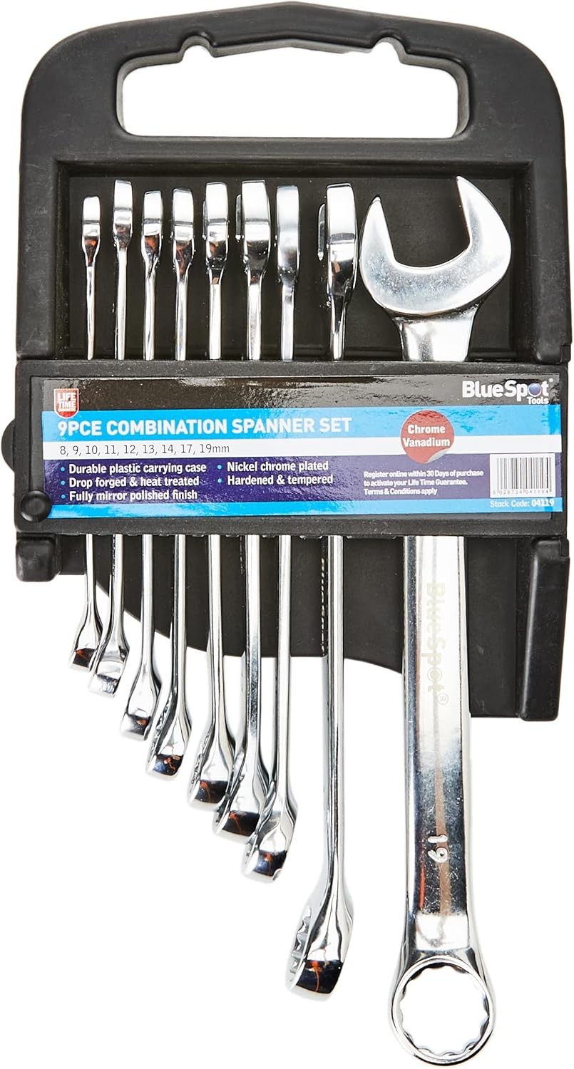 Blue Spot 04119 Metric Combination Spanner Set (9 Pieces)