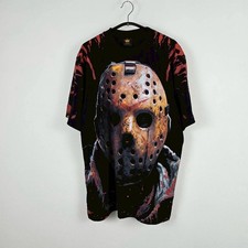 Vintage 90 Jason The 13 Th Movie AOP Shirt XL New Mint Rare Bootleg