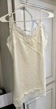 Vintage Cream Satin Asymmetric Camisole Top L...