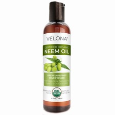 Velona Neem Oil USDA Certified Organic - 4 Fl Oz Virgin, Unrefined Cold Pressed