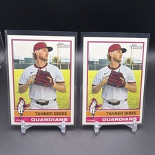2025 Topps Heritage High Number #549 Tanner Bibee Cleveland Guardians (2) Cards