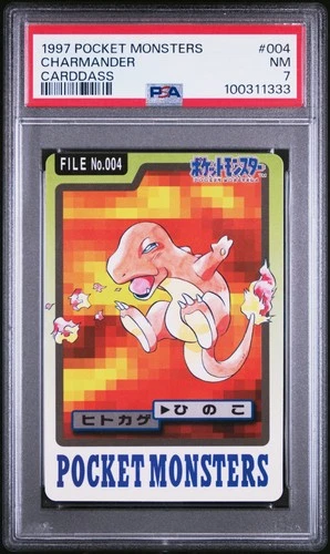 1997 POCKET MONSTERS CARDDASS #004 CHARMANDER PSA 7