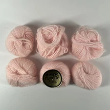 Phildar Nanette Vintage Wool Angora Blend Yarn 10g~ 6 Skeins ~ Light Pink