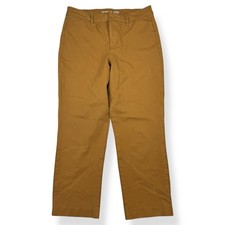 Old Navy Pants Womens 10 High Rise Pixie Straight Bourbon Brown Pockets Stretch