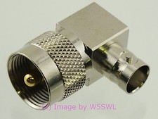 W5SWL Premium Series UHF Male to BNC Female 90 Connector Adapter