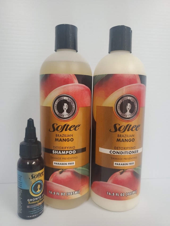 Softee Set Brazilian Mango Detoxifying Shampoo & Conditioner + Oil Hair