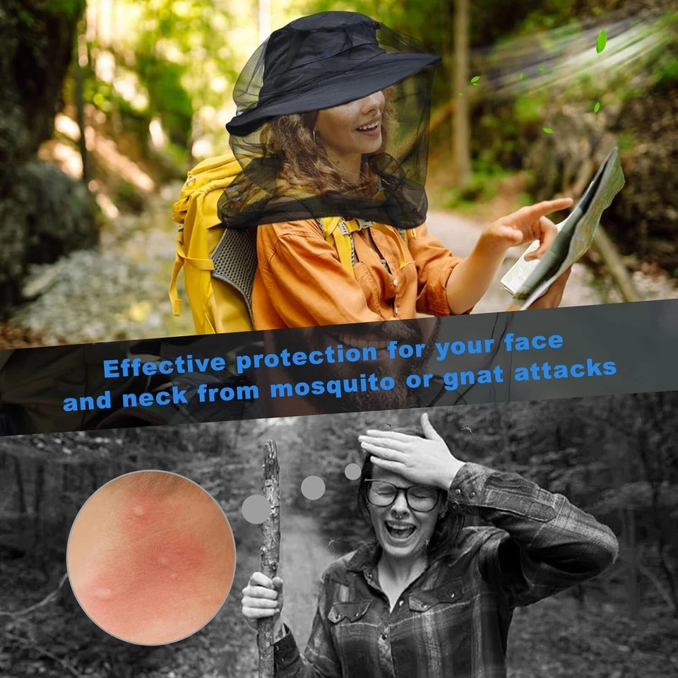 Paquete de 2 cubiertas de mosquitero protección contra insectos insectos abeja mosquito Foto 3 de 4