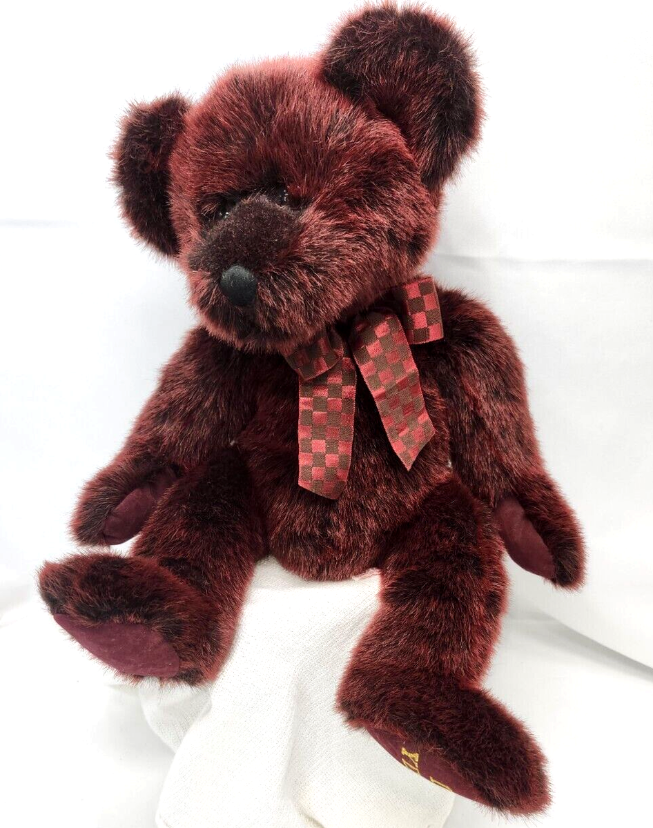 Russ Splendor Bear Stuffed Animal Plush Beanbag Red Teddy