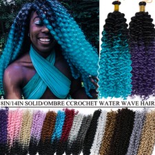 Real Natural Water Wave Crochet Braids Hair Extensions Deep Curly Real As Human
