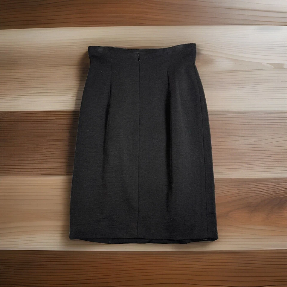 Falda De Colección Geoffrey Beene Mujer Negra 10 Falda Formal Lápiz Lana Seda Foto 2 de 4