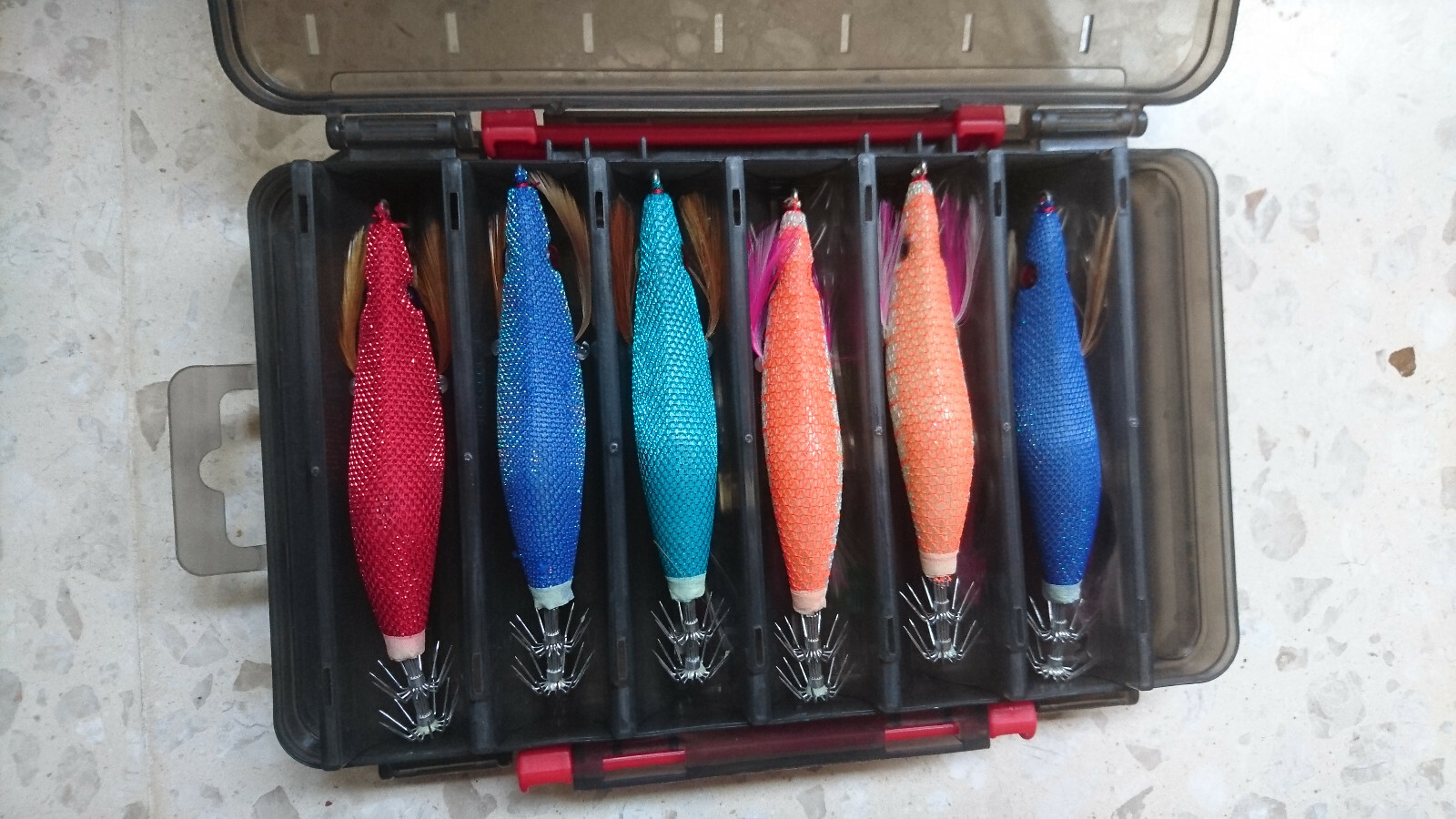 Quality squid jigs lot DTD/YO-ZURI/YAMASHITA all new+ squid jig case full of jig - Image 3