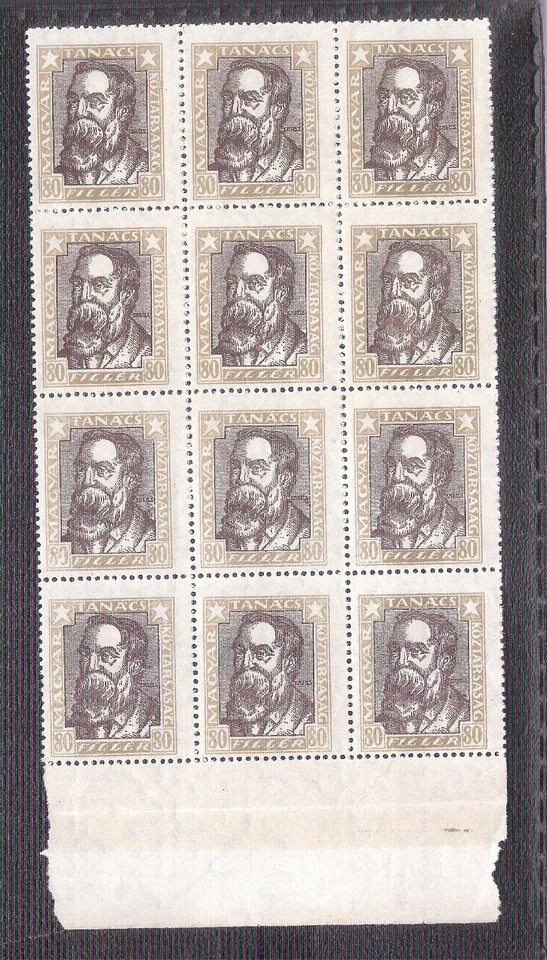 Hungary 1919 Revolutionar Engels Block of 12,  WM vertical MNH VF (45 -212) - Image 2 of 4