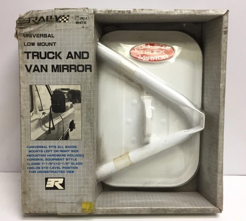 RALLY 3614 WHITE TRUCK AND VAN MIRROR UNIVERSAL LOW MOUNT, 7-1/2 X 10- 1/2