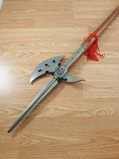 Denix 15th Century Swiss Halberd Wood Pole With 12" UNSHARPENED Metal Axe Head