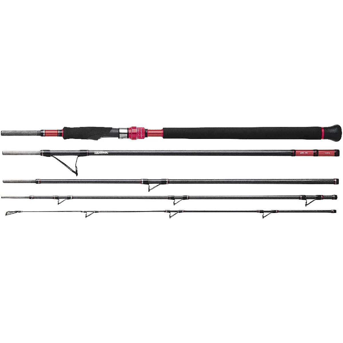 Daiwa Ardito Surf Travel Fishing Rods - Black/Red