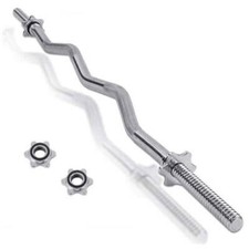 HB Bilanciere Curl 120Cm Ø25MM Acciaio Manubrio Barra Curva Bodybuilding 1,20M