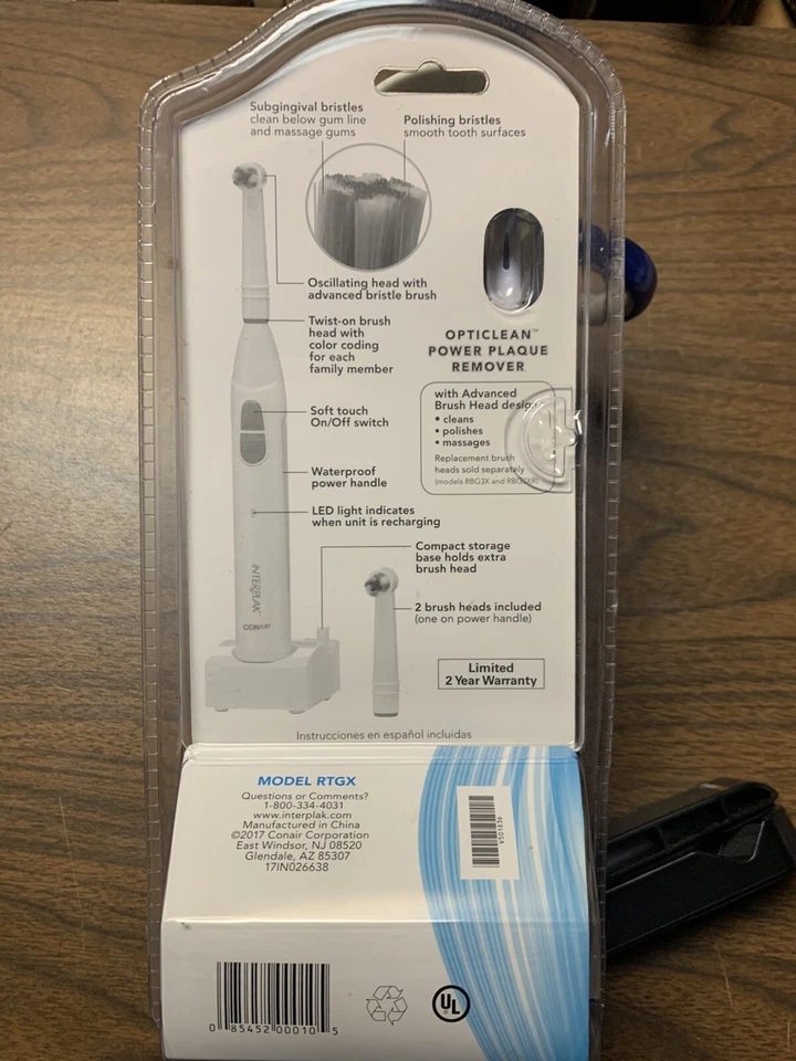Cepillo de dientes recargable removedor de placa eléctrico Interplak Opticlean - Nuevo Foto 2 de 2