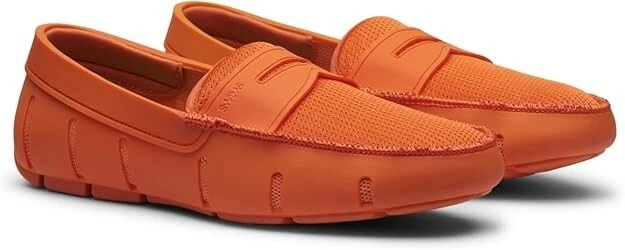 Mocassins masculinos SWIMS novo em folha clássico laranja coral EUA 8 - Imagem 2 de 4