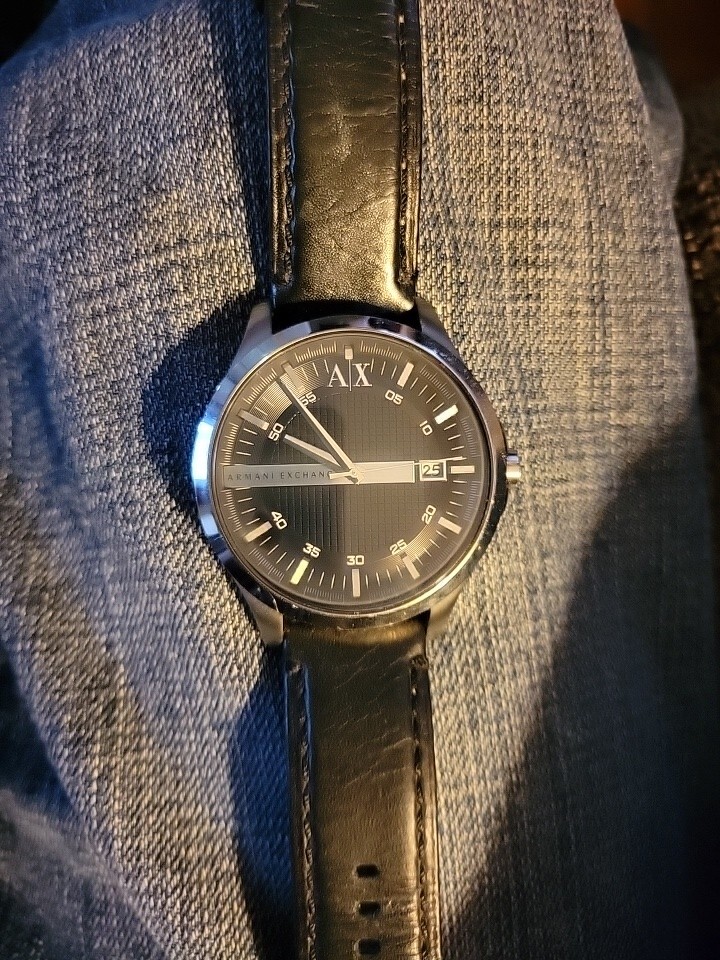 armani exchange ax2101 mens quartz watch with leather band new