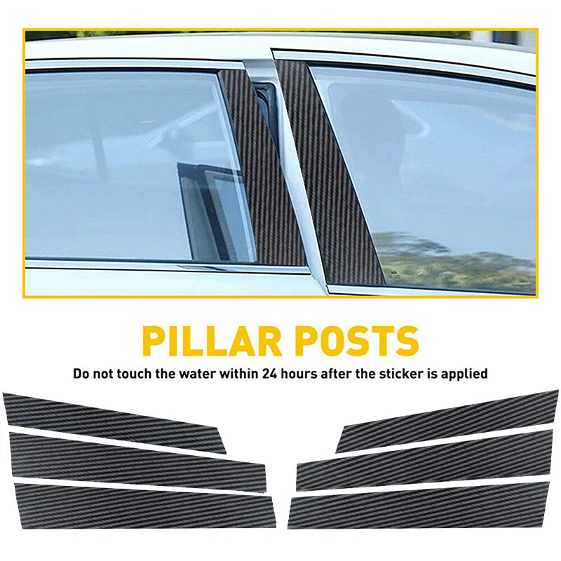 6x Apto para Honda CR-V 2007-2011 fibra de carbono aspecto pilar postes ventana puerta moldura Foto 2 de 4