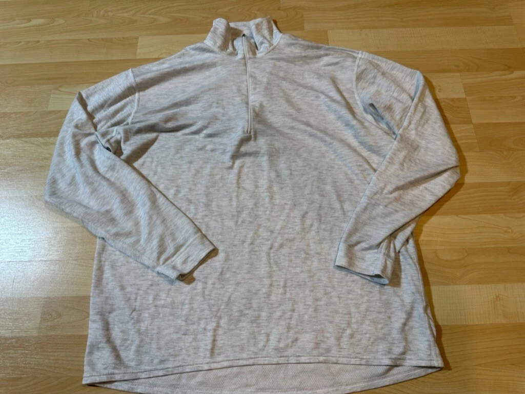 Vtg Patagonia Capilene Men’s XL Base Layer Long Sleeve 1/4 Zip Beige Top Made US