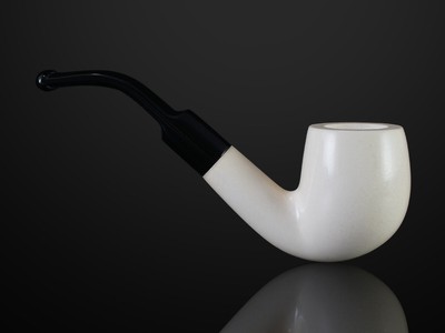 Smooth Full Bent Pipe By Tekin-new-block Meerschaum Handmade Custom Case#785