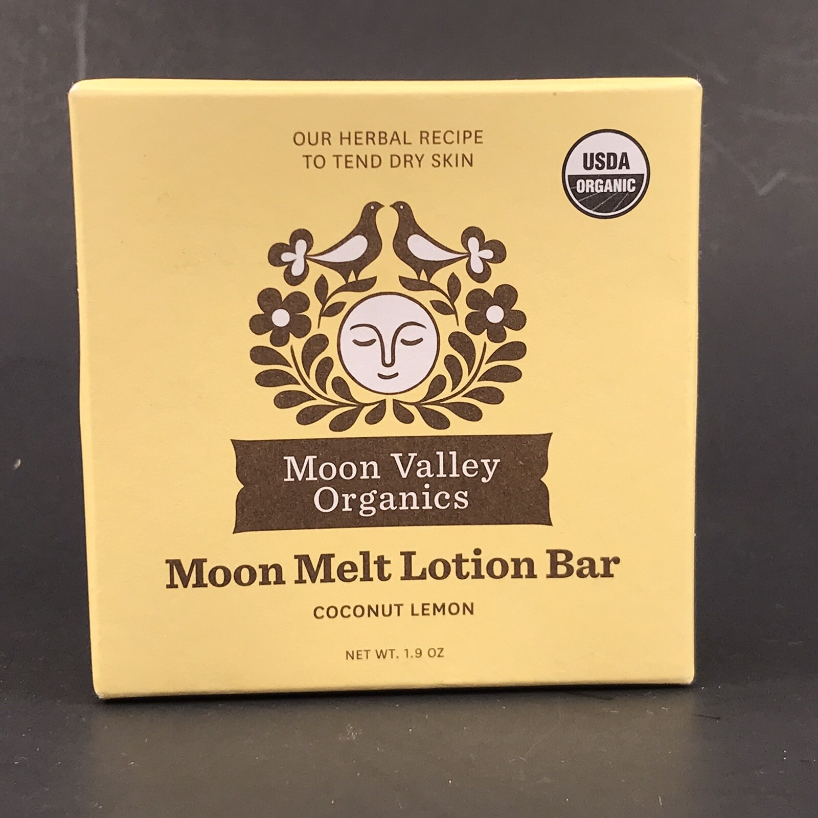 Moon Valley Organics Herbal Lotion Bar Coconut Lemon 1.9 oz NEW