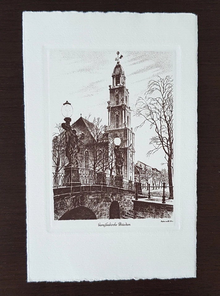 Faksimile-Reproduktion, Original-Handkupferdruck, „Garnisonkirche Potsdam“
