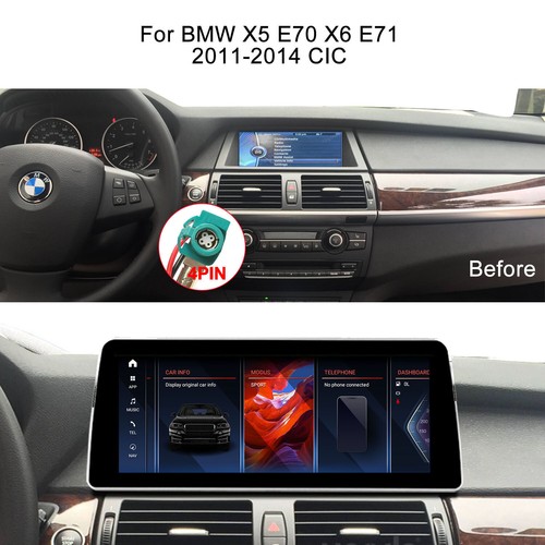 Schermo 12,3" Android 13 CarPlay per BMW X5 X6 E70 E71 autoradio autoradio 128G - Foto 2 di 10