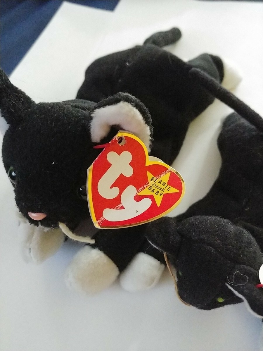 TY Original - Zip Black Cat Beanie Baby with Zip the teenie beanie