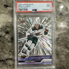 2023 UD Young Guns Outburst Silver Brock Faber #215 PSA 9 MINT Rookie RC