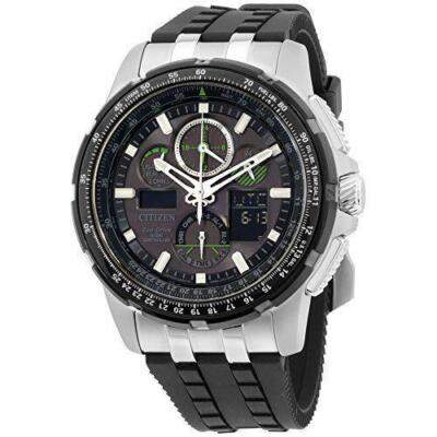 CITIZEN　スカイホーク　エコドライブ電波ソーラー　JY8051-08　美品 Citizen Eco-Drive JY8051-08E Skyhawk Chronograph St.Steel Quartz