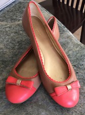 COACH Womens Ballet Flats Leather DORIE A4905 Ginger Cerise Size 8B NWOB