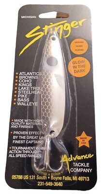 Advance Tackle Stinger S-NS62G Stingray Silver Smooth Glow Alewife 4.25'', One