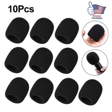 10x Microphone Handheld Grill Windscreen Filter Sponge Foam Mic Cover Black