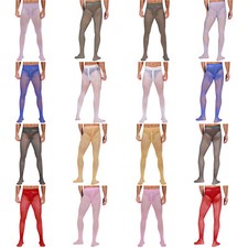 Mens Pantyhose Footed Pants Hosiery Tights Stretchy Nightwear Cosplay Clubwear