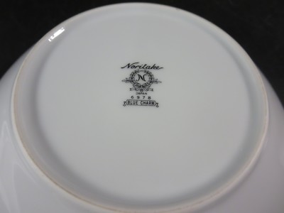 Set of 4 Noritake Blue Charm 6978 Coupe Soup Bowls | eBay