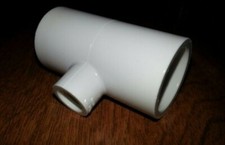 10 PVC Tee. Sch40 Reducing Tee 1/2" Slip x 1/2" Slip x 1/8" FPT. Made in USA