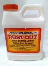 Commercial Strength RUST OUT Water Softener Cleaner Rust & Stain Remover 18 oz