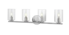 Hampton Bay Champlain 31.5" 4-Light Brushed Nickel Modern Bathroom Vanity Light 