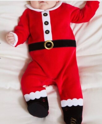 Dunnes Weihnachten Weihnachtsmann Velours Set 0-3 Monate