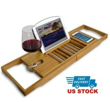 Bamb si Bamboo Bathtub Caddy Tray With Extending Sides - BEL-BATH-BAM