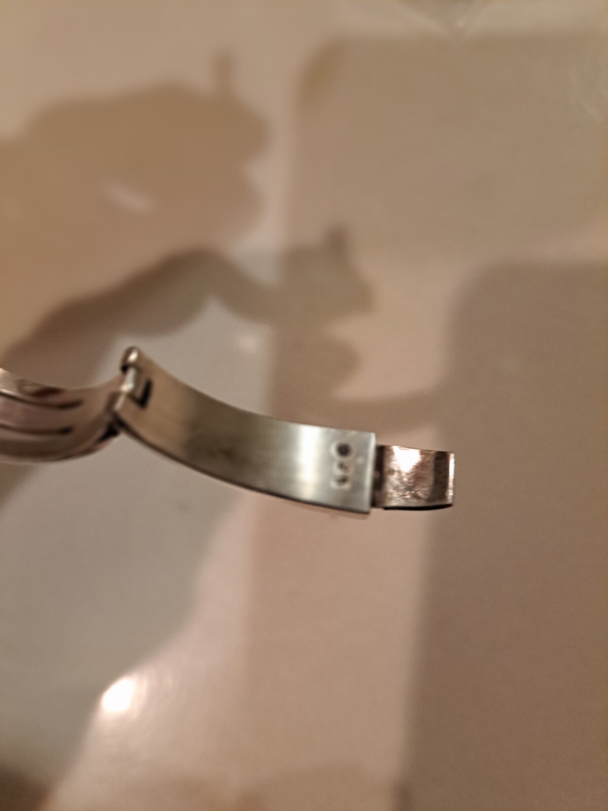 Cuff Bracelet Chevron Pattern Silver 925 Hinged 4… - image 7