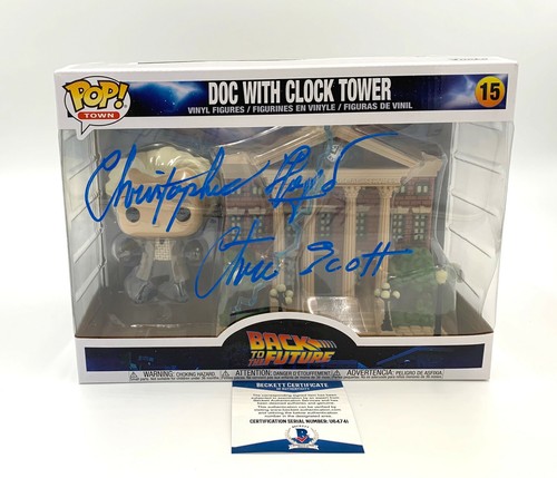 CHRISTOPHER LLOYD SIGNED BACK TO THE FUTURE CLOCK TOWER  FUNKO POP AUTO BAS 12