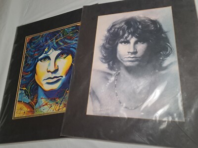 Steve Schuman 14x11 Jim Morrison Art Signed/Hainan Art The Doors Lot of 2