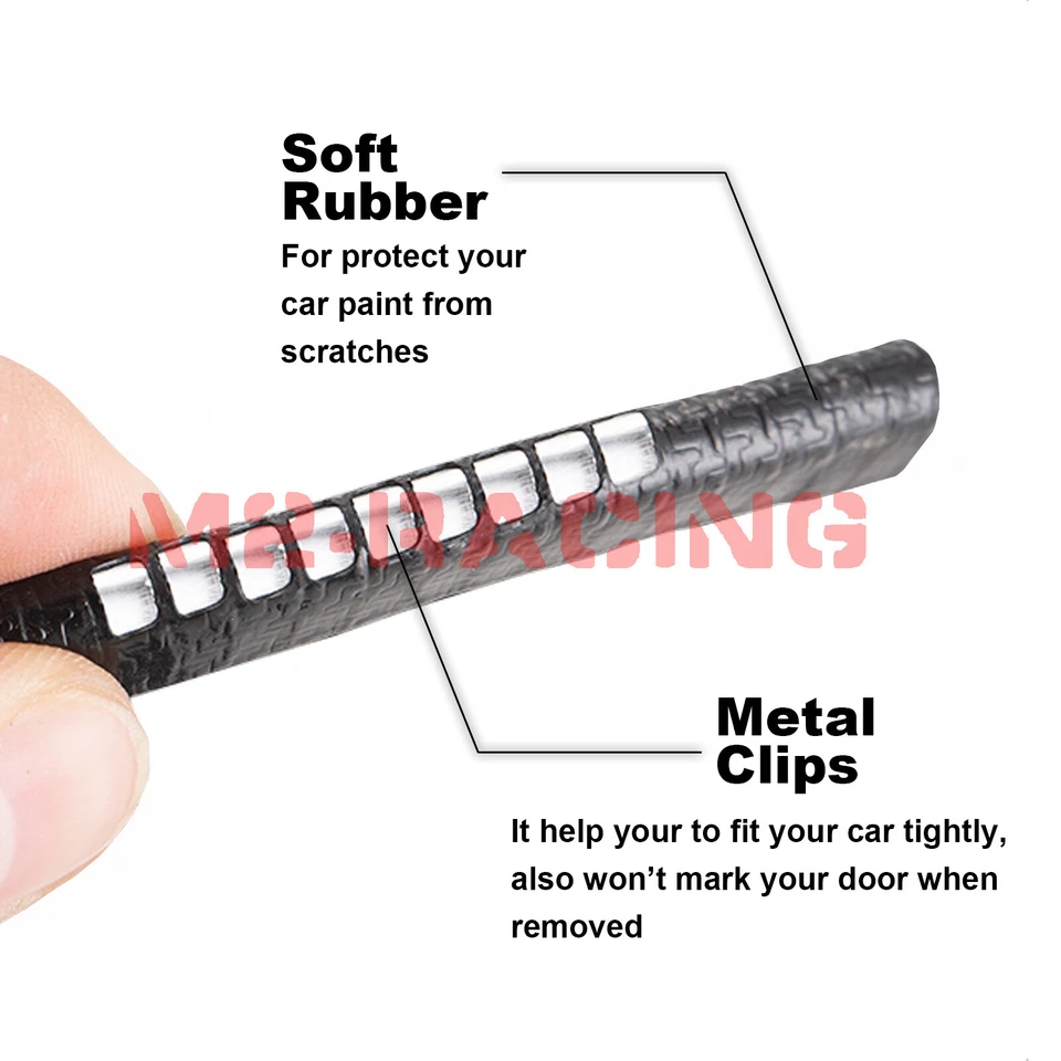 180-дюймовая сверхпрочная черная защитная молдинговая полоска для края двери 15 футов EG01 - Изображение 4 из 4